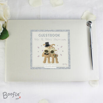 Personalised Boofle Wedding Hardback Guest Book And Pen, 2 of 6