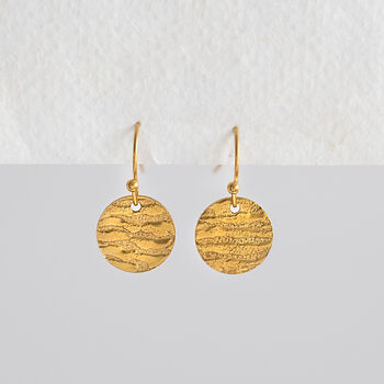 Hammered Disc Drop Earrings, 6 of 7