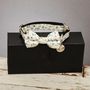The Stamford Cream And Blue Floral Dog Bow Tie Collar, thumbnail 1 of 4