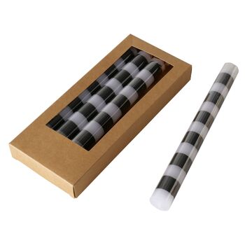 Black Striped Taper Dinner Candles : Set Of Four, 5 of 5