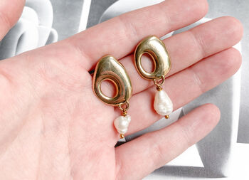 Small Mismatched Earrings With Pearls, 2 of 4