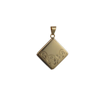 Handmade Square 9ct Gold Locket With Hand Engraving, 4 of 9
