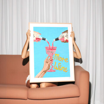 More Wine Kitchen Wall Art | Colourful Wine Print, 6 of 11