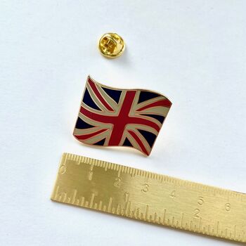 UK Flag Enamel Pin, Gift For Her, English Flag Patriotic Pin, 8 of 12