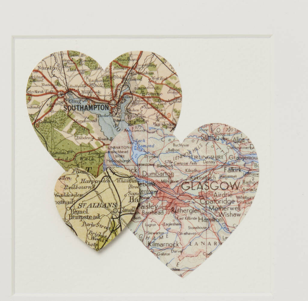 Personalised Multi Heart Map Picture By Posh Totty Designs Creates ...