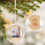 Personalised Wooden Christmas Photo Glass Dome Bauble, thumbnail 2 of 3