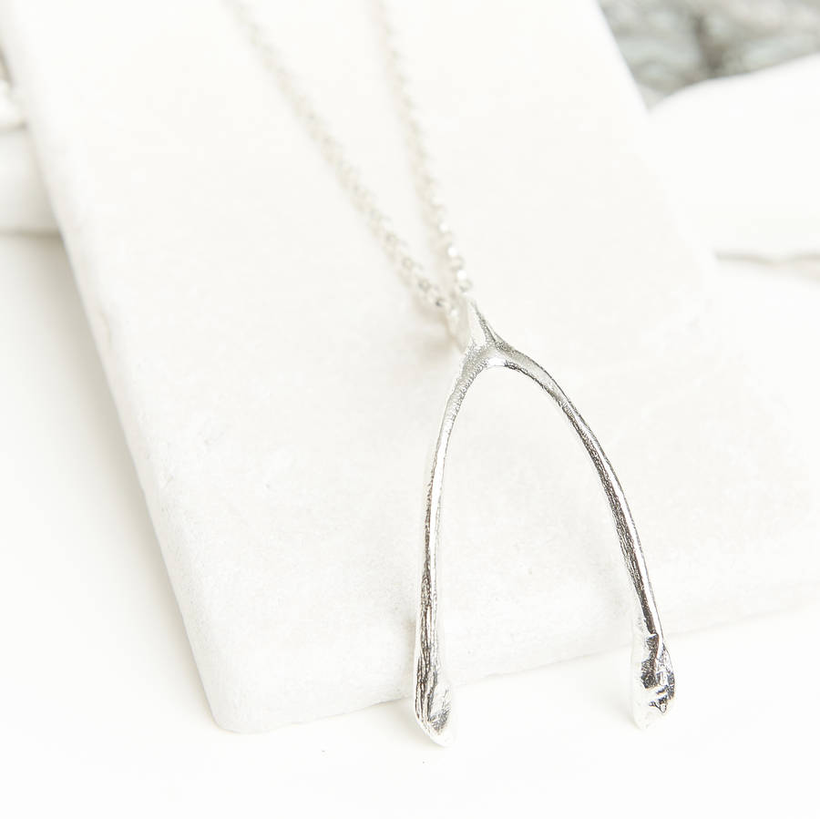 Silver Wishbone Necklace, 1 of 3