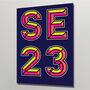 Se23 London Postcode Neon Typography Print, thumbnail 1 of 4