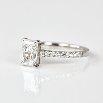 Lab Grown Emerald Cut Diamond Engagement Ring, 2 of 5