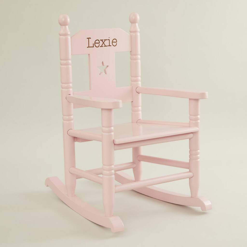 Personalised Pink Star Children's Rocking Chair, 1 of 2