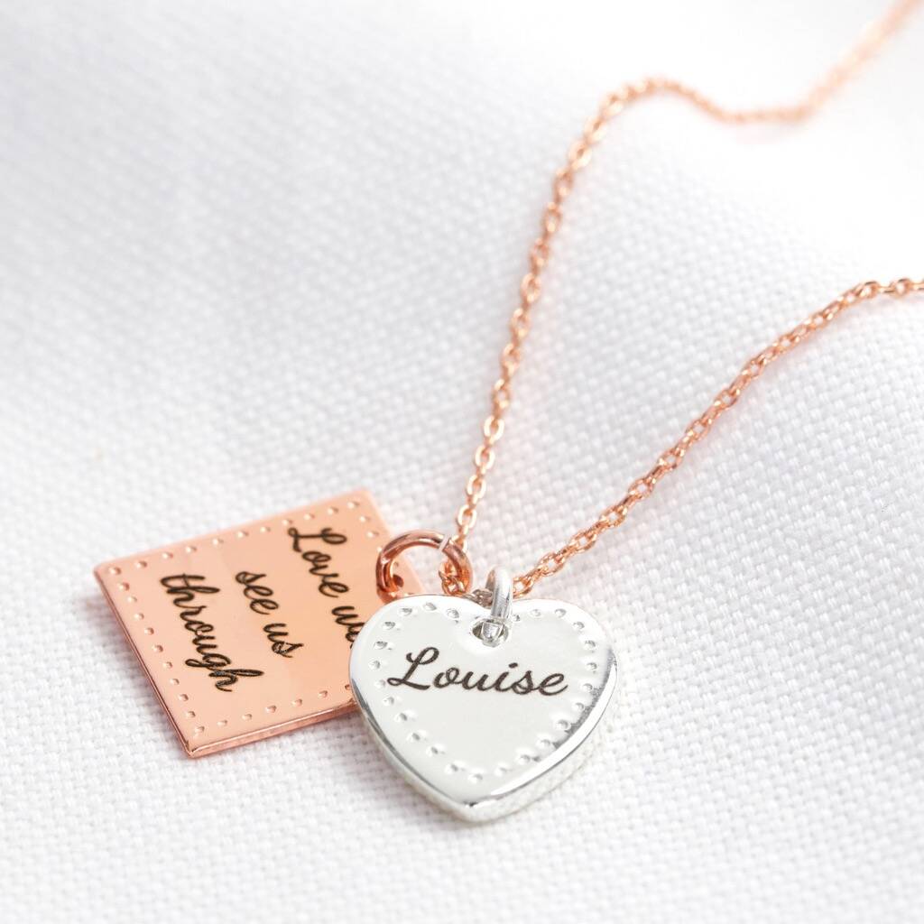 Personalised Meaningful Words Dotted Charm Necklace By Lisa Angel