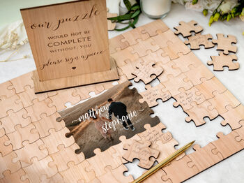 Wedding Puzzle Guestbook Personalised With Custom Photo, 4 of 11
