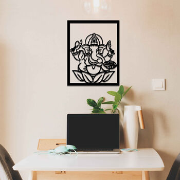 Wooden Hindu Elephant Modern Wall Art Home Room Decor, 8 of 10