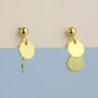Sterling Silver Tiny Circle Dangle Stud Earrings, thumbnail 3 of 7