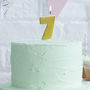 Gold Glitter Number Seven Birthday Cake Candle, thumbnail 1 of 2