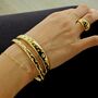 Celestial Gem Studded Open Cuff Bracelet And Faux Hoops Earrings, thumbnail 4 of 7