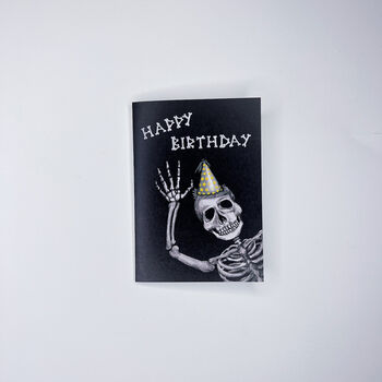 Happy Birthday Skeleton Gothic Card, 3 of 3