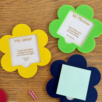 Flower Teacher Gift Post It Note Holder, 7 of 8