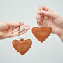 Mrs And Mrs Same Sex Couple Leather Heart Keyring Set, thumbnail 4 of 7