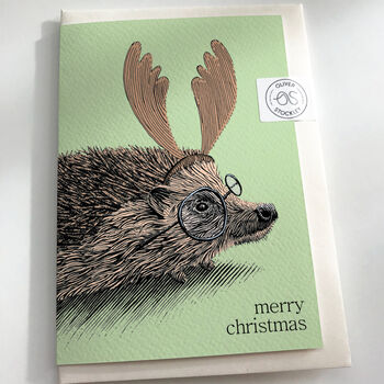 Hedgehog Christmas Card, 2 of 8