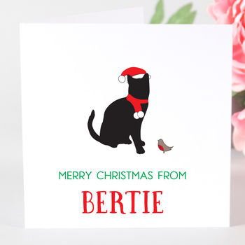 Personalised Cat Christmas Card, 2 of 2