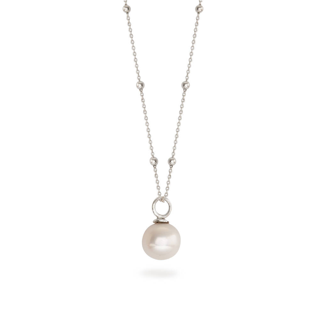 Solitaire Pearl Necklace Sterling Silver By Lime Tree Design ...