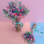 Bright Pastel Dried Flower Bouquet With Pink, Purple And Blue, thumbnail 4 of 7