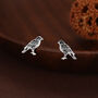 Sterling Silver Falcon Bird Stud Earrings, thumbnail 6 of 11