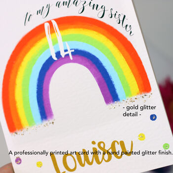 Personalised Rainbow Thinking Of You Card, 4 of 6