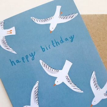 Illustrated Seagulls Birthday Card, 3 of 3