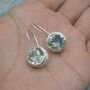 Green Amethyst Silver Earrings: February Birthstone, thumbnail 5 of 10