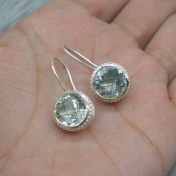 Green Amethyst Silver Earrings: February Birthstone, 5 of 10