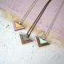 Geometric Double Triangle Wooden Necklace, thumbnail 2 of 5