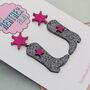 Cowboy Boot Glitter Resin Earrings, thumbnail 8 of 12