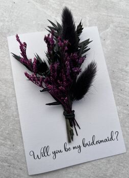 Gothic Dried Flower Bridesmaid/Maid Of Honour Proposal Gift Card, 3 of 6