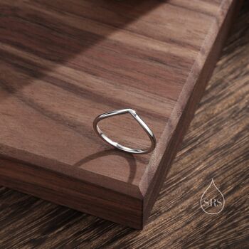 Minimalist V Ring In Sterling Silver, 4 of 10