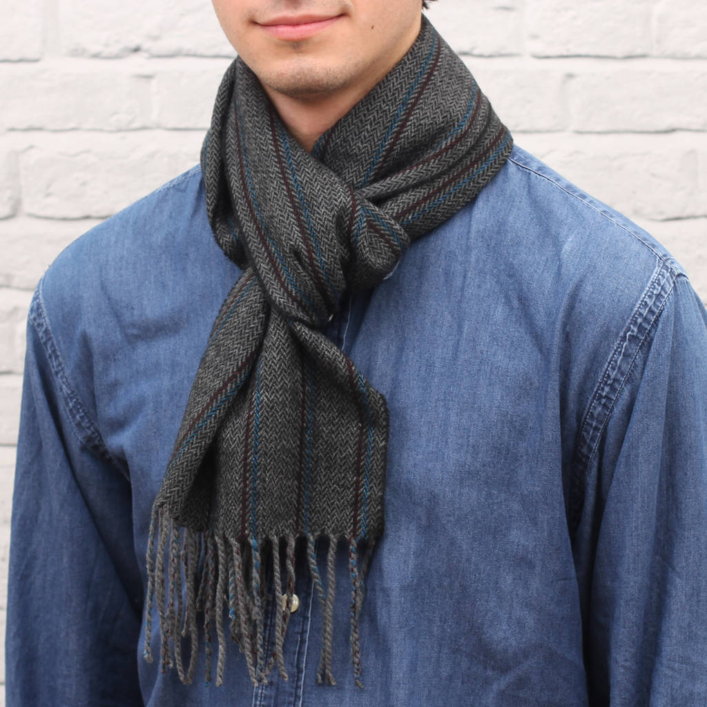 personalised soft and warm men's stripe scarf by hurleyburley man ...