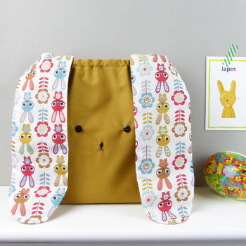 Bunny Rabbit Retro Scandi Bag For Easter, 3 of 7