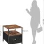 Nightstand Bedside Table With Storage Fabric Drawer, thumbnail 12 of 12