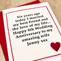 Personalised 6th Wedding Anniversary Card, thumbnail 3 of 3