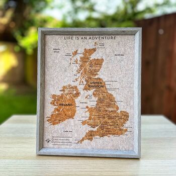 Push Pin UK Ireland Travel Map Birthday Gift, 7 of 9