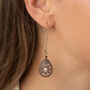Brown And Red Bohemian Tear Drop Earrings, thumbnail 1 of 3