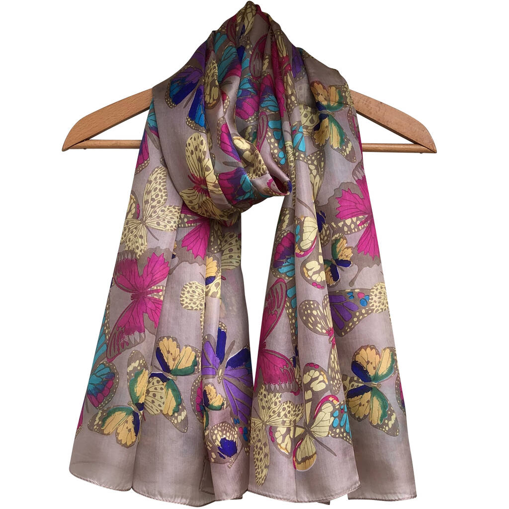 Large 'butterflies' Pure Silk Scarf By Wonderland Boutique ...