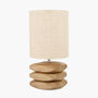 Natural Mango Wood Three Pebble Table Lamp, thumbnail 3 of 9