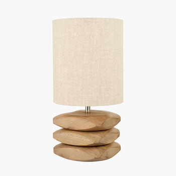 Natural Mango Wood Three Pebble Table Lamp, 3 of 9