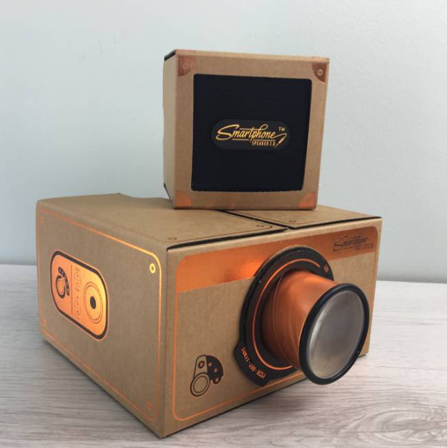 Smartphone Projector And Brown Speaker Gift Set, 1 of 6