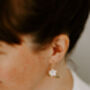 Statement Leaf And Flower Gold Hoop Bridal Earrings, thumbnail 2 of 2