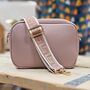 Single Zip Cross Body Bag In Dark Pink, thumbnail 1 of 2