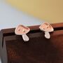 Dotted Mushroom Stud Earrings In Sterling Silver, thumbnail 2 of 11
