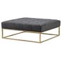 Charcoal Grey Velvet Square Ottoman Coffee Table, thumbnail 1 of 2